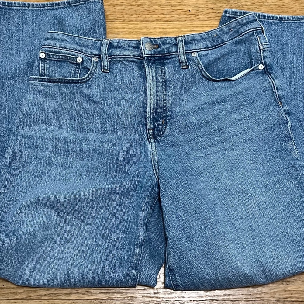 Madewell Curvy Perfect Vintage Wide Leg Jean Sz 31 Med Wash High Rise READ - Picture 2 of 5